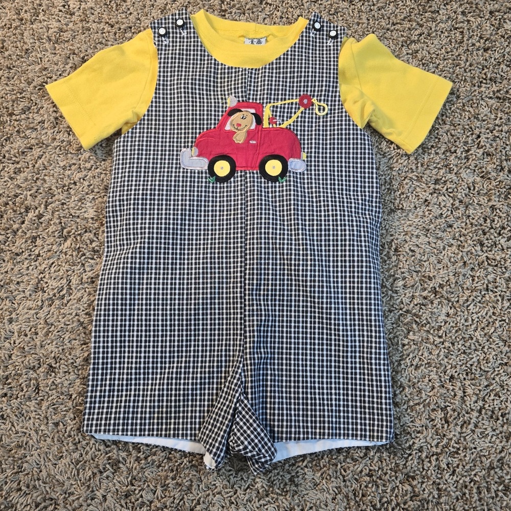 Austin & Ally plaid Tow Truck 2 Piece Outfit Boy's 4T